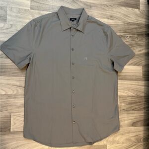 Express Gray Men Button Down Shirt. Size L Tall